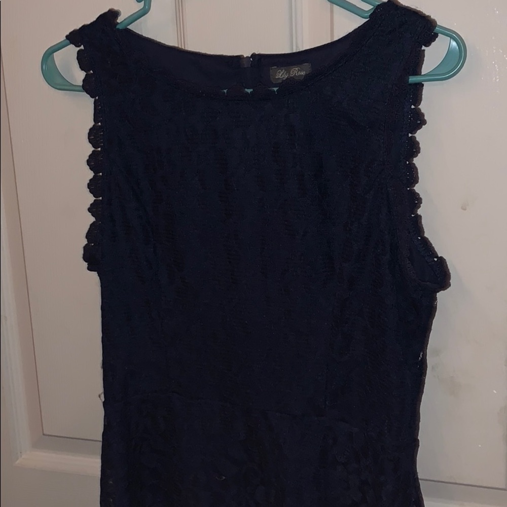 Navy Blue Lace Dress